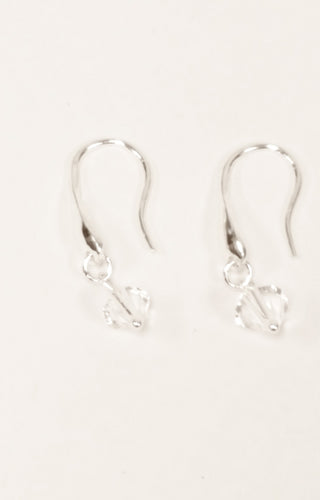 Sterling silver drop earrings - clear crystals