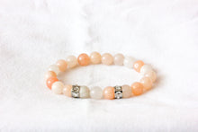 Load image into Gallery viewer, Pink aventurine charm bracelet - stainless steel rondelle crystal