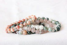 Load image into Gallery viewer, Tree agate charm bracelet - stainless steel rondelle crystal