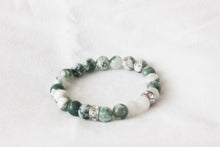 Load image into Gallery viewer, Tree agate charm bracelet - stainless steel rondelle crystal