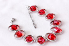 Load image into Gallery viewer, Oval silver frame bracelet-red