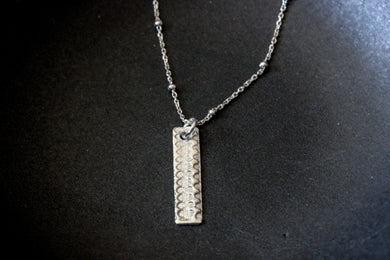 Fine silver bar pendant necklace