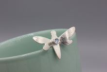 Load image into Gallery viewer, Sapphire dragonfly .999 fine silver pendant