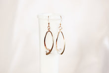 Load image into Gallery viewer, Ribbon twist earrings - gold with clear crystals