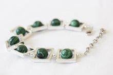 Load image into Gallery viewer, Square silver frame bracelet - gemstone beads