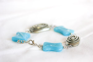 Sky blue ceramic twist bracelet