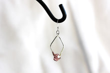 Load image into Gallery viewer, Twisted angle earrings - silver with amethyst crystals