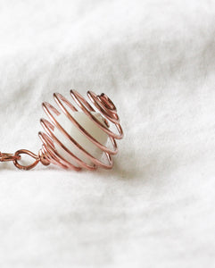 Rose gold and copper spiral earrings