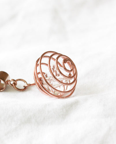 Rose gold and copper crystal  pendant