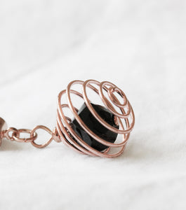 Rose gold and copper crystal  pendant