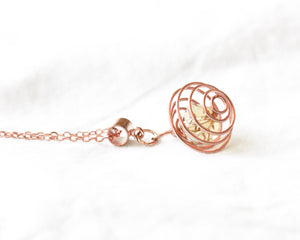 Rose gold and copper crystal  pendant