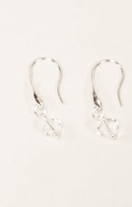 Sterling silver drop earrings - clear crystals