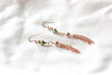 Load image into Gallery viewer, Rose gold and crystal tassel earrings