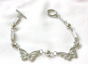 Butterfly crystal stainless steel bracelet